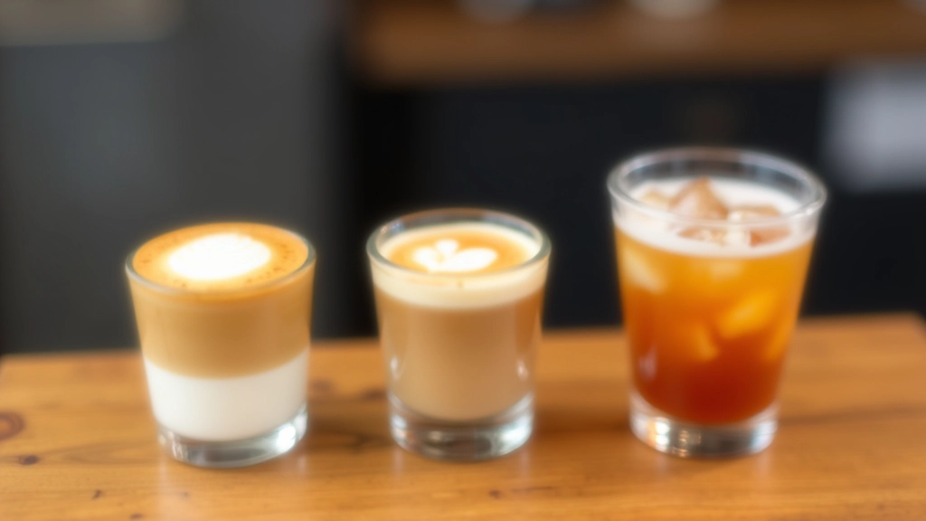 Flat white, cortado, and cold brew comparison